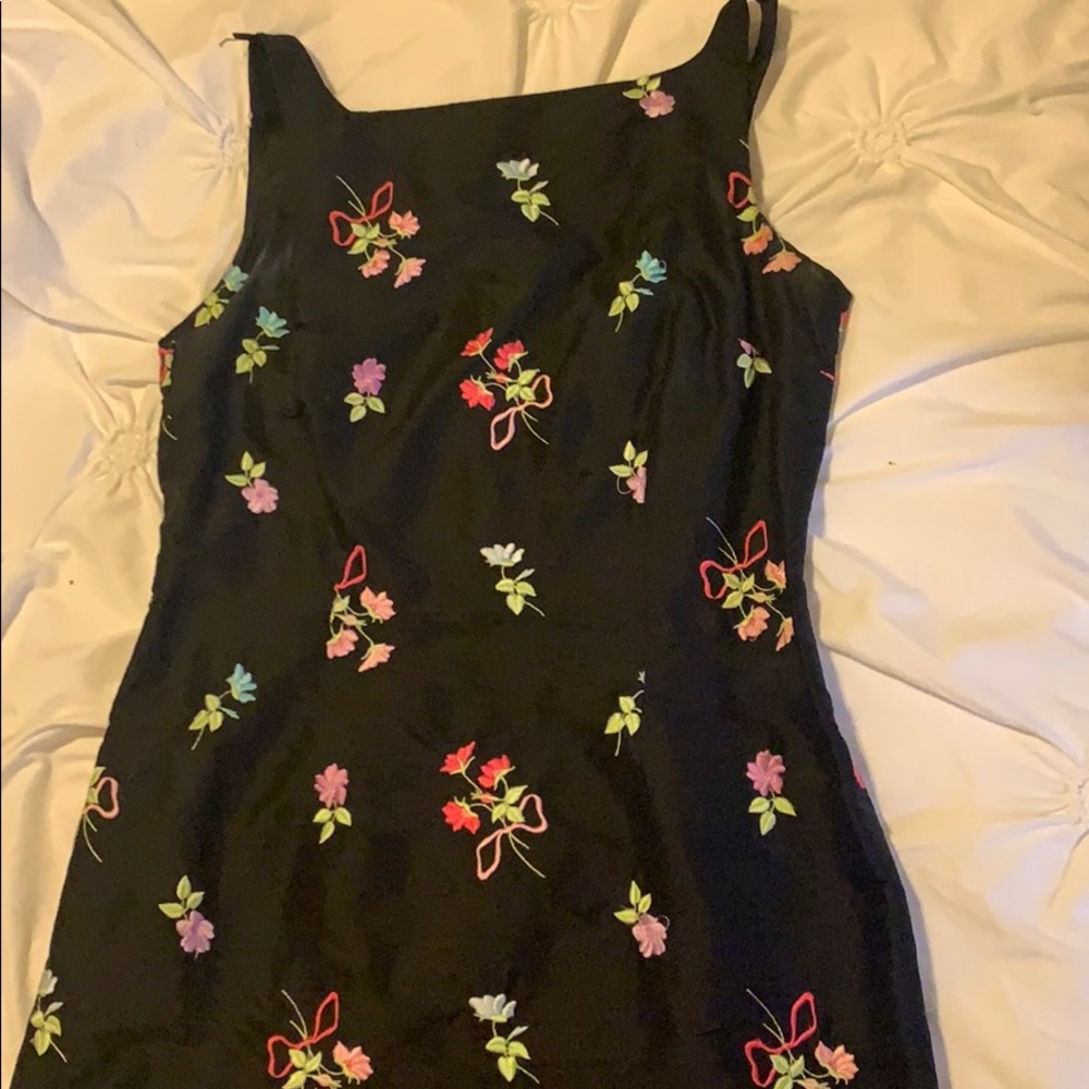 Black Dress with roses by Lilly Pulitzer.